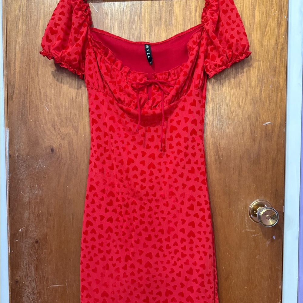 Motel Rocks Red Heart Mini Dress